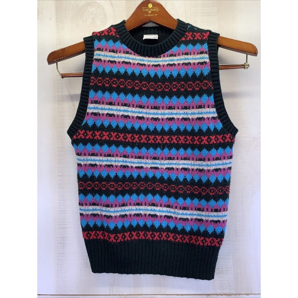 Vintage 1980-90s Womens Knit Sweater Vest By Garan Marita USA-Size M-7020